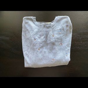 Grey embroidered crewneck